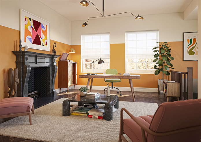 Pavia Voile, White Primrose - Roman Blind - Image 6